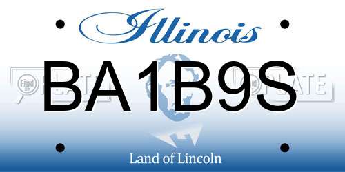 BA1B9S Illinois License Plate