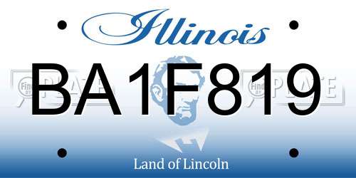 BA1F819 Illinois License Plate