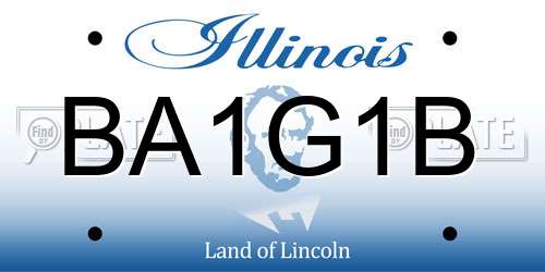 BA1G1B Illinois License Plate