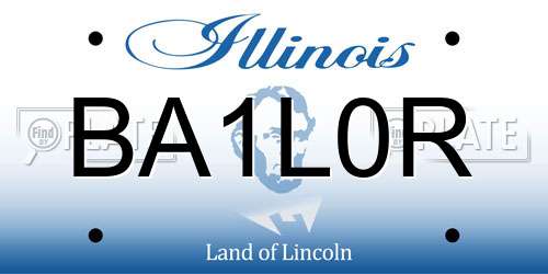 BA1L0R Illinois License Plate