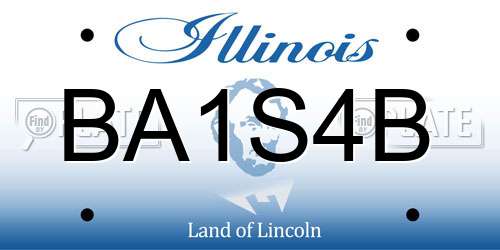BA1S4B Illinois License Plate