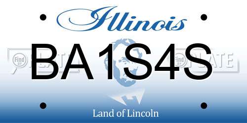 BA1S4S Illinois License Plate