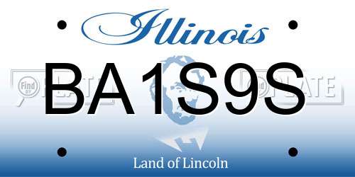 BA1S9S Illinois License Plate