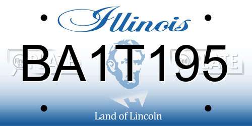 BA1T195 Illinois License Plate