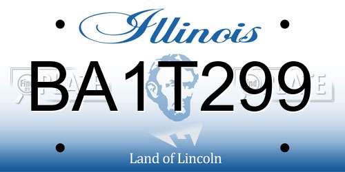 BA1T299 Illinois License Plate