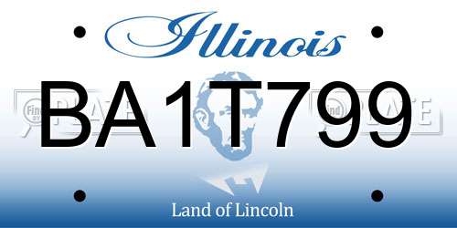 BA1T799 Illinois License Plate
