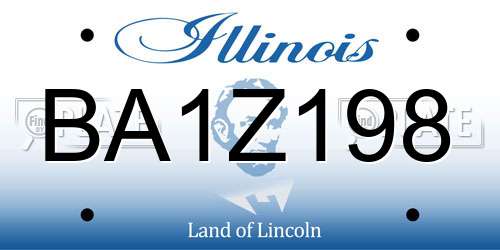 BA1Z198 Illinois License Plate