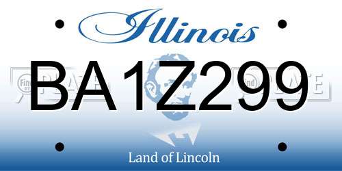BA1Z299 Illinois License Plate