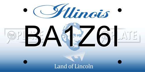 BA1Z6I Illinois License Plate