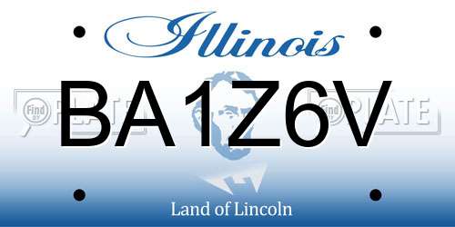BA1Z6V Illinois License Plate