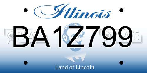 BA1Z799 Illinois License Plate