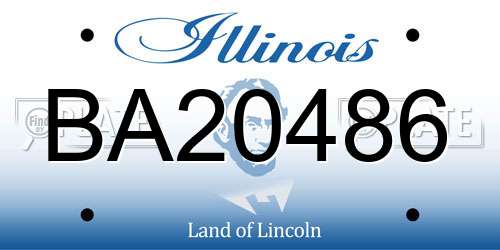 BA20486 Illinois License Plate