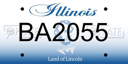 BA2055 Illinois License Plate