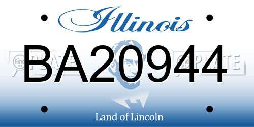 BA20944 Illinois License Plate