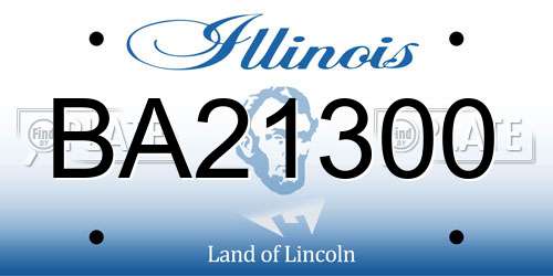 BA21300 Illinois License Plate
