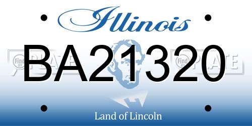 BA21320 Illinois License Plate