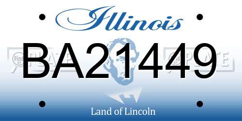 BA21449 Illinois License Plate