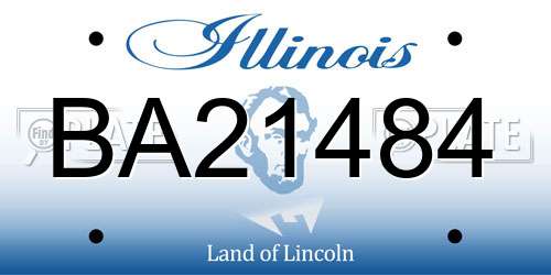 BA21484 Illinois License Plate