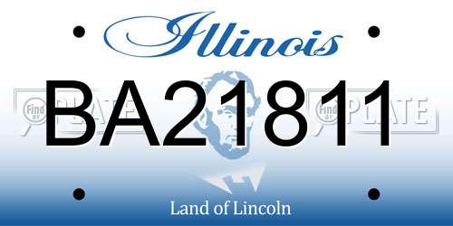 BA21811 Illinois License Plate