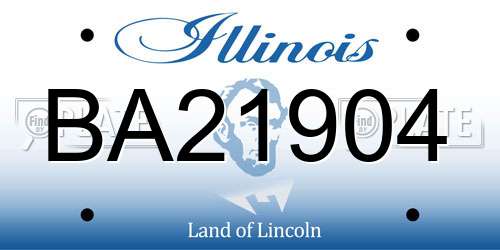BA21904 Illinois License Plate