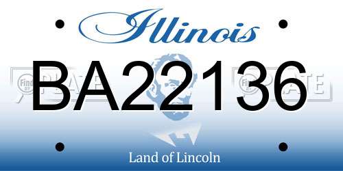 BA22136 Illinois License Plate