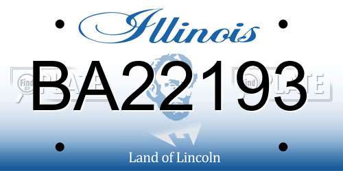 BA22193 Illinois License Plate