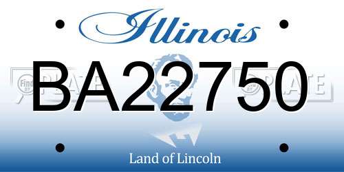 BA22750 Illinois License Plate