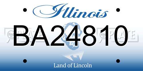 BA24810 Illinois License Plate