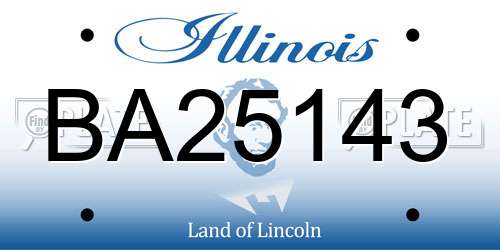 BA25143 Illinois License Plate