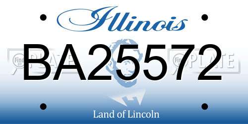 BA25572 Illinois License Plate
