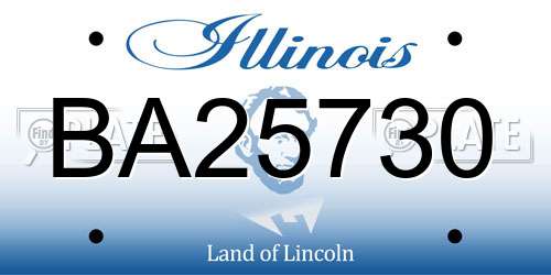 BA25730 Illinois License Plate