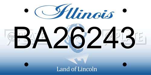 BA26243 Illinois License Plate