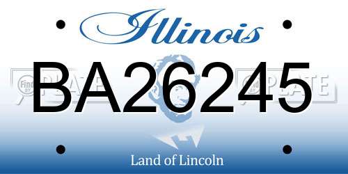 BA26245 Illinois License Plate