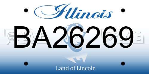 BA26269 Illinois License Plate