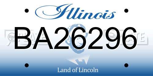 BA26296 Illinois License Plate