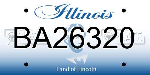 BA26320 Illinois License Plate