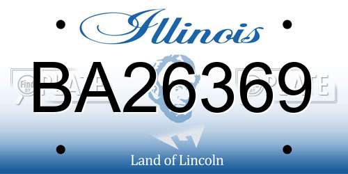 BA26369 Illinois License Plate