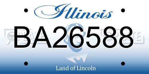 BA26588 Illinois License Plate