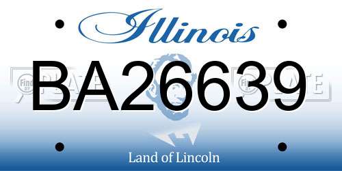 BA26639 Illinois License Plate