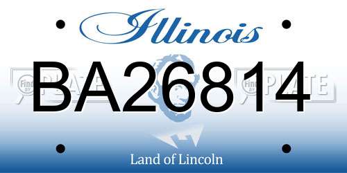 BA26814 Illinois License Plate
