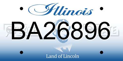 BA26896 Illinois License Plate