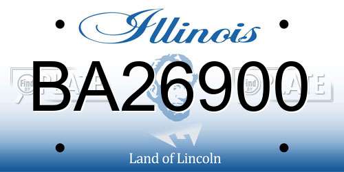 BA26900 Illinois License Plate