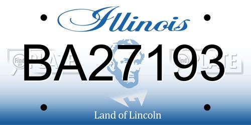 BA27193 Illinois License Plate