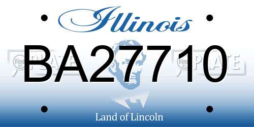 BA27710 Illinois License Plate