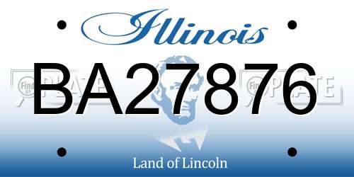 BA27876 Illinois License Plate