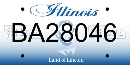BA28046 Illinois License Plate