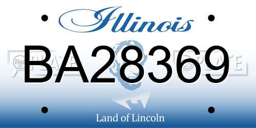 BA28369 Illinois License Plate