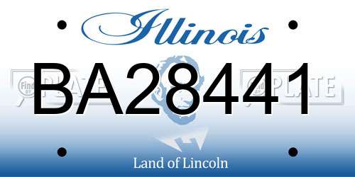 BA28441 Illinois License Plate