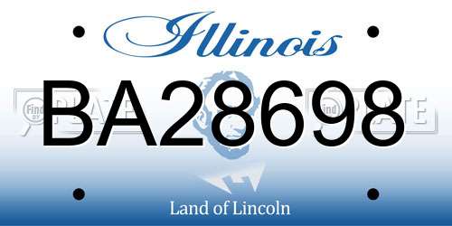 BA28698 Illinois License Plate