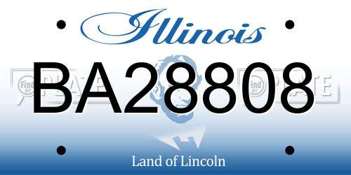 BA28808 Illinois License Plate